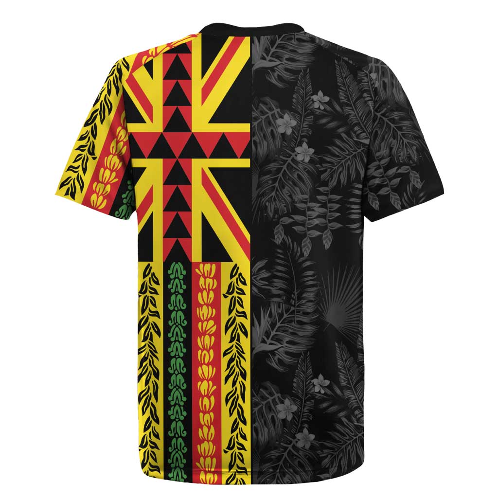 Hawaii Maoli Spirit Rugby Jersey Kakau Pattern With Flower Lei - Polynesian Pride
