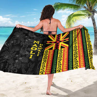 Hawaii Maoli Spirit Sarong Kakau Pattern With Flower Lei - Polynesian Pride