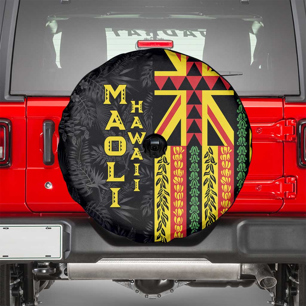 Hawaii Maoli Spirit Spare Tire Cover Kakau Pattern With Flower Lei - Polynesian Pride