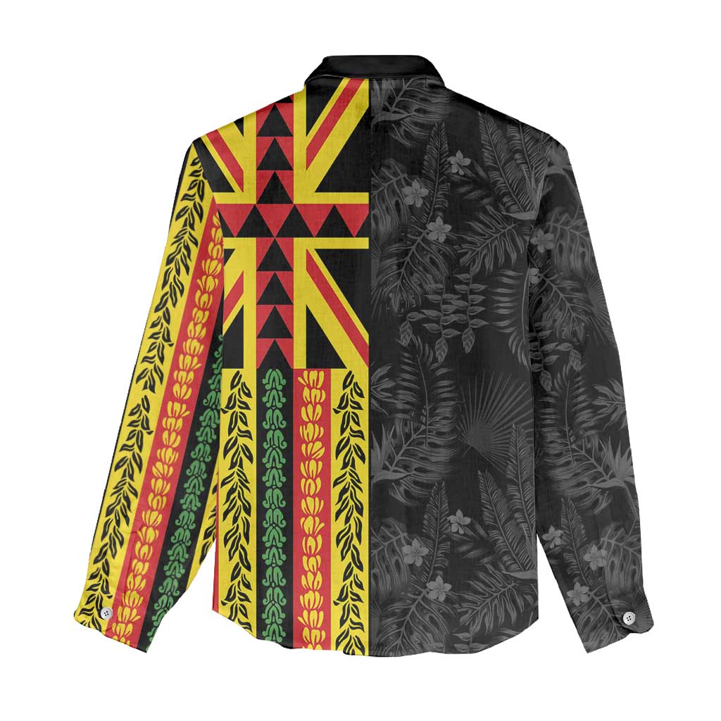 Hawaii Maoli Spirit Women Casual Shirt Kakau Pattern With Flower Lei LT05 - Polynesian Pride
