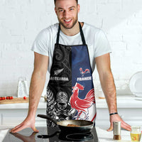 France And New Zealand Rugby Apron Les Bleus Rooster With Maori Tiki - Polynesian Pride
