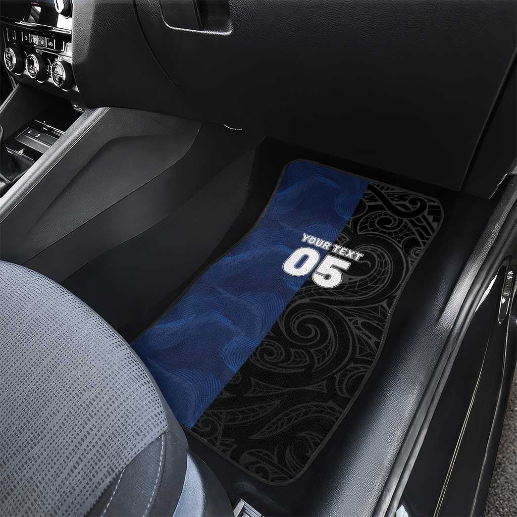 France And New Zealand Rugby Custom Car Mats Les Bleus Rooster With Maori Tiki - Polynesian Pride