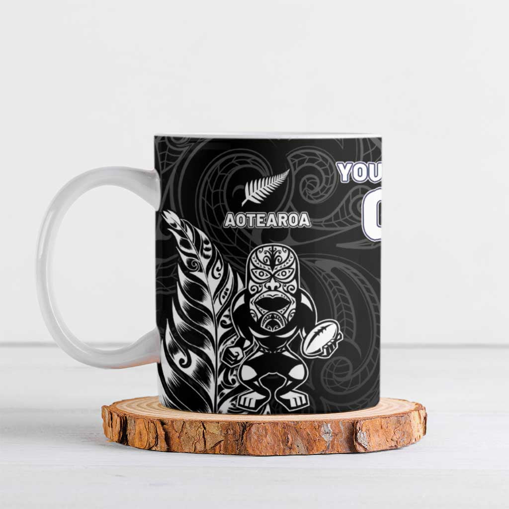 France And New Zealand Rugby Custom Ceramic Mug Les Bleus Rooster With Maori Tiki - Polynesian Pride
