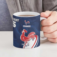 France And New Zealand Rugby Custom Ceramic Mug Les Bleus Rooster With Maori Tiki - Polynesian Pride
