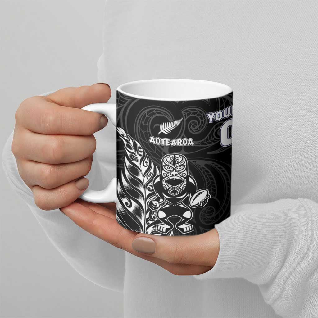 France And New Zealand Rugby Custom Ceramic Mug Les Bleus Rooster With Maori Tiki - Polynesian Pride