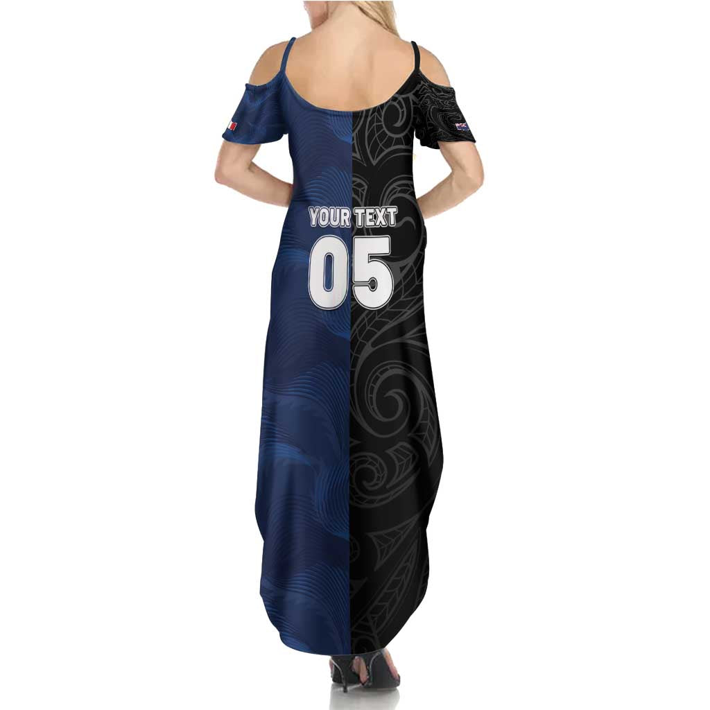 France And New Zealand Rugby Custom Family Matching Summer Maxi Dress and Hawaiian Shirt Les Bleus Rooster With Maori Tiki - Polynesian Pride