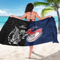France And New Zealand Rugby Sarong Les Bleus Rooster With Maori Tiki - Polynesian Pride