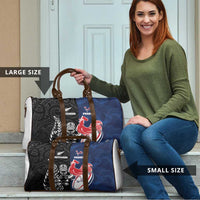 France And New Zealand Rugby Travel Bag Les Bleus Rooster With Maori Tiki - Polynesian Pride