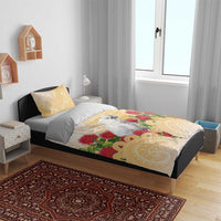 New Zealand Aotearoa Cockatoo Bedding Set Maori Pattern With Pohutukawa Flowers LT05 - Polynesian Pride