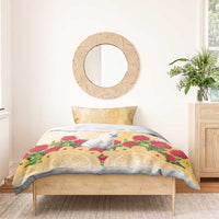 New Zealand Aotearoa Cockatoo Bedding Set Maori Pattern With Pohutukawa Flowers LT05 - Polynesian Pride