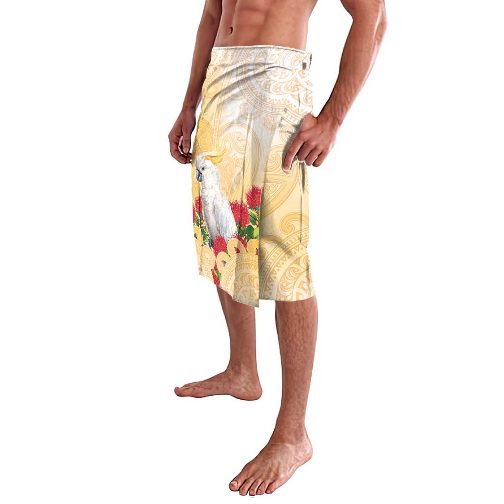 New Zealand Aotearoa Cockatoo Lavalava Maori Pattern With Pohutukawa Flowers LT05 - Polynesian Pride