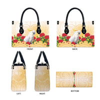 New Zealand Aotearoa Cockatoo Leather Bag Maori Pattern With Pohutukawa Flowers LT05 - Polynesian Pride
