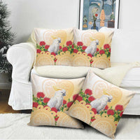 New Zealand Aotearoa Cockatoo Pillow Cover Maori Pattern With Pohutukawa Flowers LT05 - Polynesian Pride