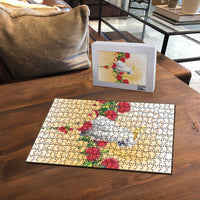 New Zealand Aotearoa Cockatoo Puzzle Maori Pattern With Pohutukawa Flowers LT05 - Polynesian Pride