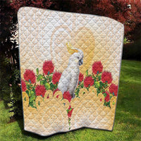 New Zealand Aotearoa Cockatoo Quilt Maori Pattern With Pohutukawa Flowers
