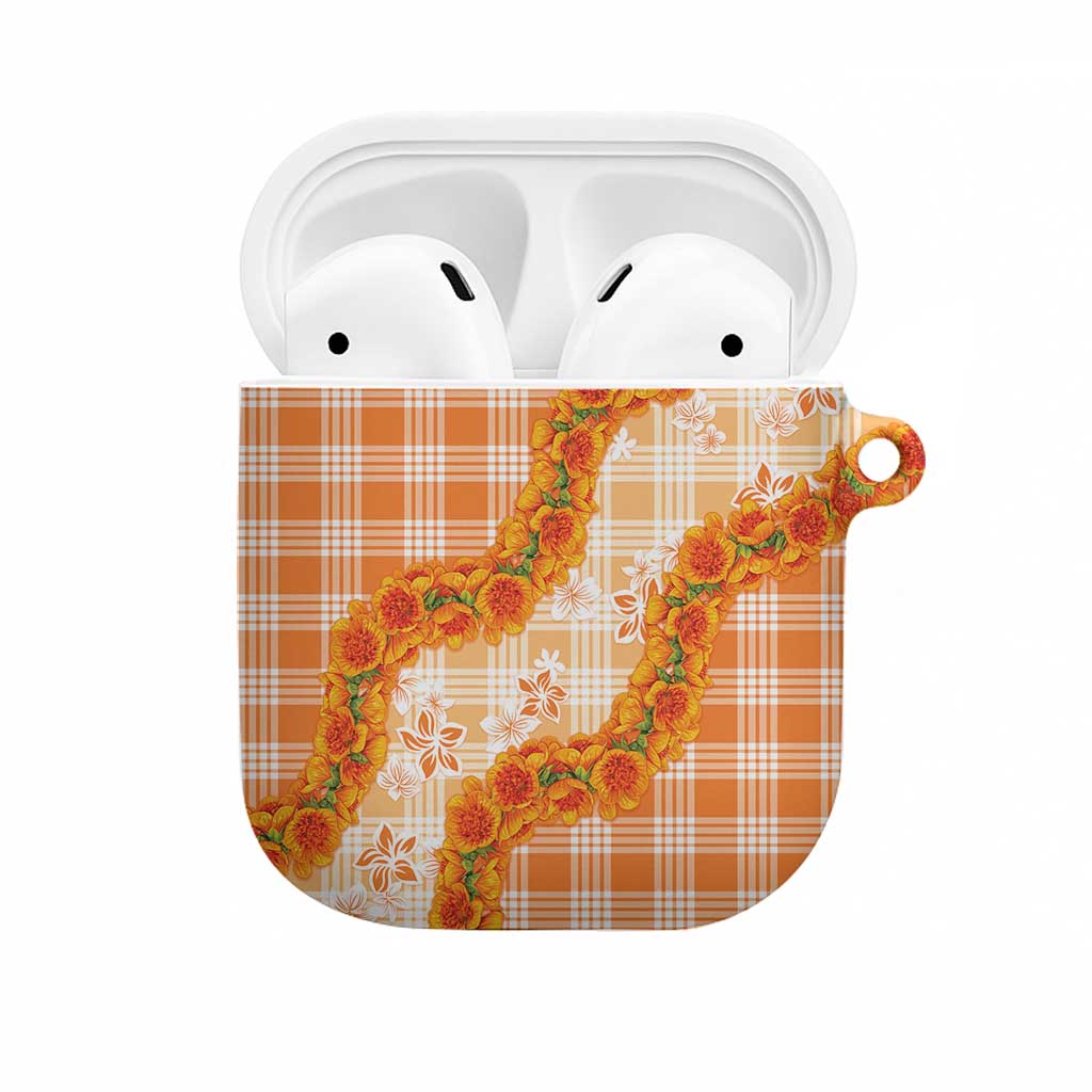 Orange Hawaii Palaka AirPods Case Hawaiian Ilima Lei LT05 Orange - Polynesian Pride