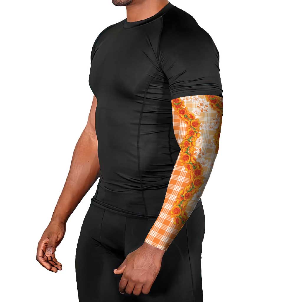 Orange Hawaii Palaka Arm Sleeves Hawaiian Ilima Lei LT05 - Polynesian Pride