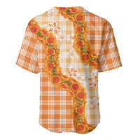 Orange Hawaii Palaka Baseball Jersey Hawaiian Ilima Lei LT05 - Polynesian Pride