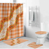 Orange Hawaii Palaka Bathroom Set Hawaiian Ilima Lei