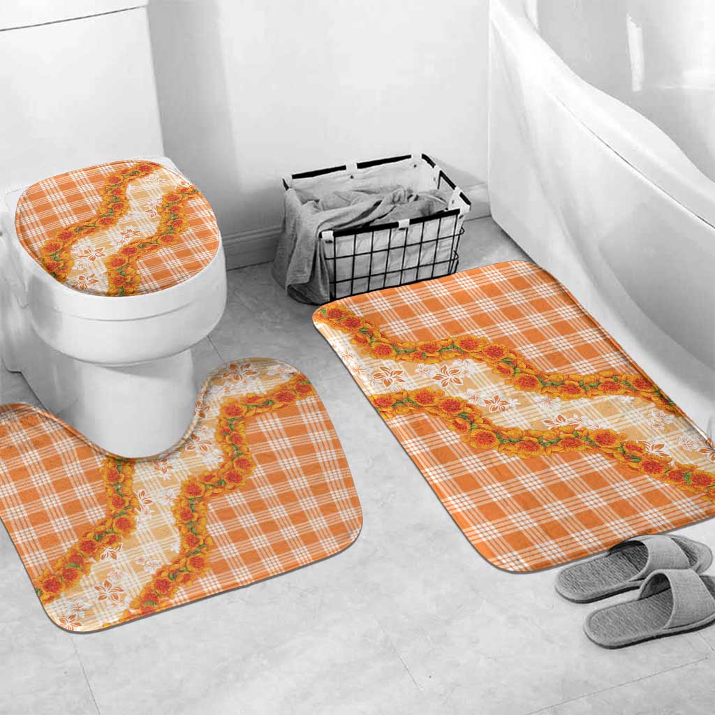 Orange Hawaii Palaka Bathroom Set Hawaiian Ilima Lei