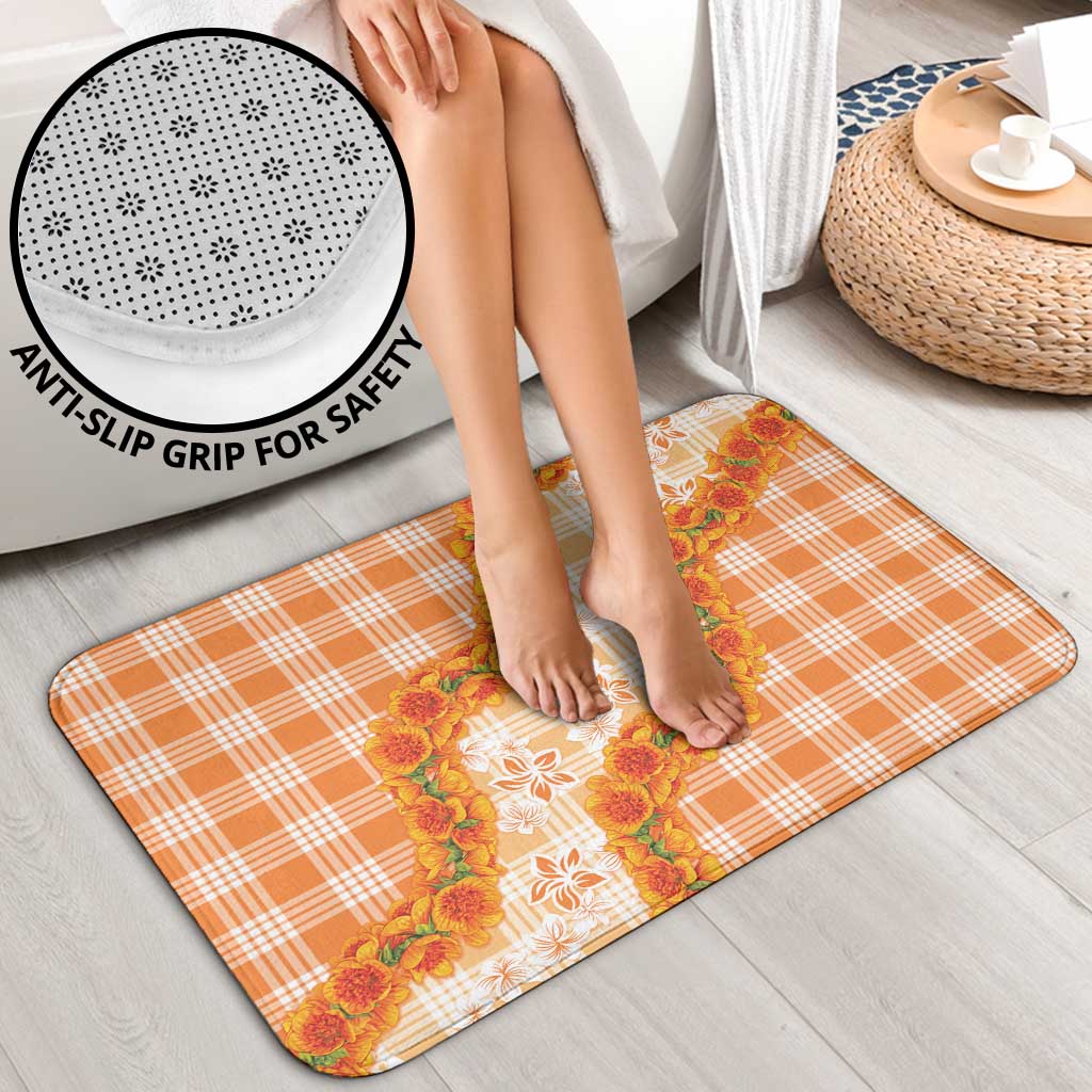 Orange Hawaii Palaka Bathroom Set Hawaiian Ilima Lei