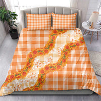 Orange Hawaii Palaka Bedding Set Hawaiian Ilima Lei LT05 - Polynesian Pride