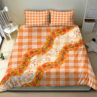 Orange Hawaii Palaka Bedding Set Hawaiian Ilima Lei LT05 - Polynesian Pride