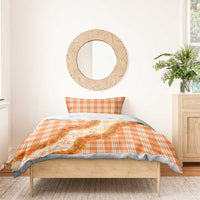 Orange Hawaii Palaka Bedding Set Hawaiian Ilima Lei LT05 - Polynesian Pride