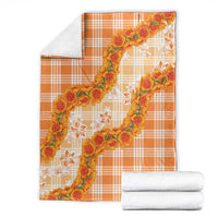 Orange Hawaii Palaka Blanket Hawaiian Ilima Lei LT05 - Polynesian Pride