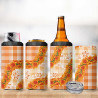 Orange Hawaii Palaka 4 in 1 Can Cooler Tumbler Hawaiian Ilima Lei LT05 - Polynesian Pride