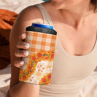 Orange Hawaii Palaka 4 in 1 Can Cooler Tumbler Hawaiian Ilima Lei LT05 - Polynesian Pride