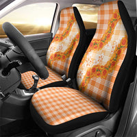 Orange Hawaii Palaka Car Seat Cover Hawaiian Ilima Lei LT05 - Polynesian Pride