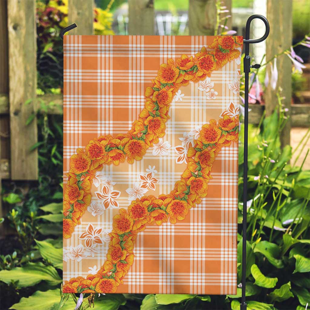 Orange Hawaii Palaka Garden Flag Hawaiian Ilima Lei LT05 Garden Flag Orange - Polynesian Pride