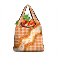 Orange Hawaii Palaka Grocery Bag Hawaiian Ilima Lei LT05 1-pack One Size Orange - Polynesian Pride