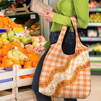 Orange Hawaii Palaka Grocery Bag Hawaiian Ilima Lei LT05 - Polynesian Pride