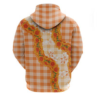 Orange Hawaii Palaka Hoodie Hawaiian Ilima Lei LT05 - Polynesian Pride