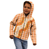 Orange Hawaii Palaka Kid Hoodie Hawaiian Ilima Lei LT05 - Polynesian Pride