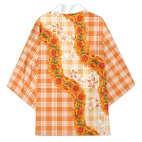 Orange Hawaii Palaka Kimono Hawaiian Ilima Lei LT05 - Polynesian Pride