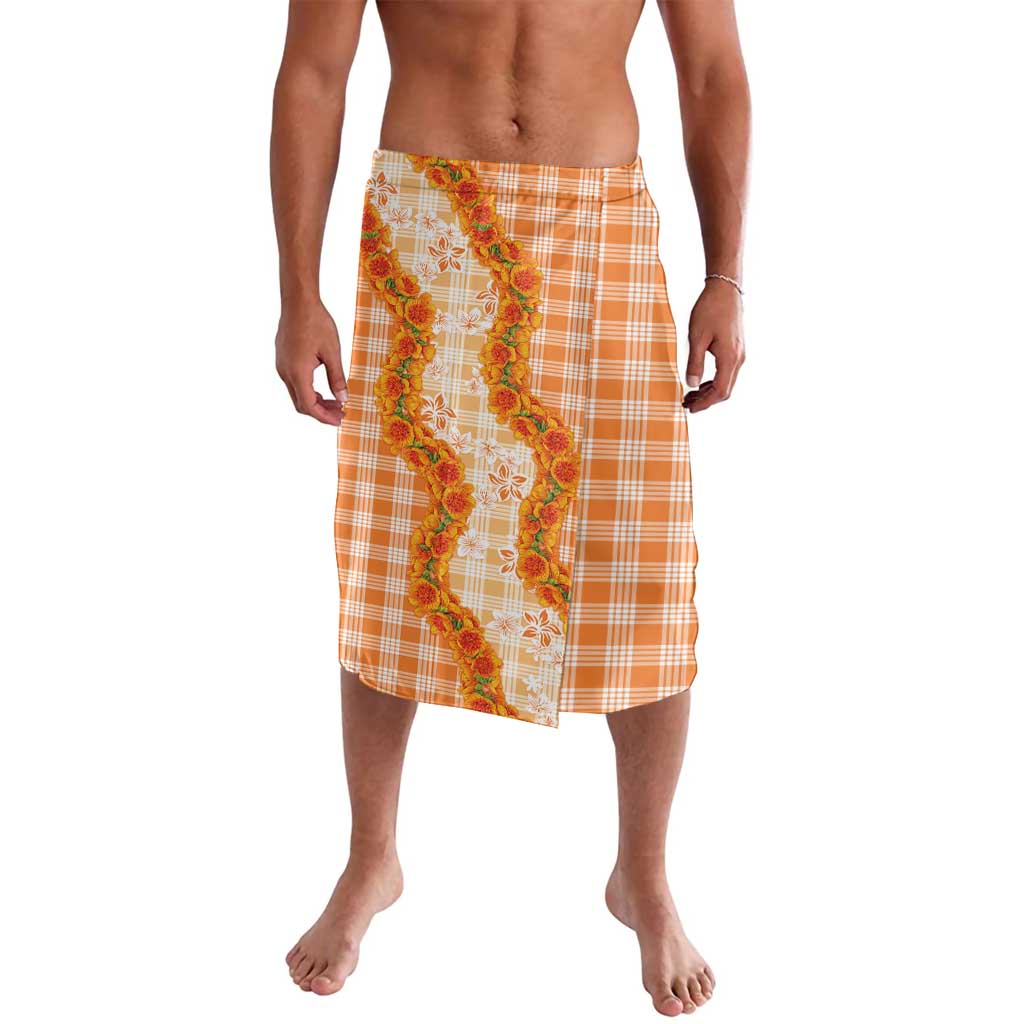Orange Hawaii Palaka Lavalava Hawaiian Ilima Lei LT05 Orange - Polynesian Pride