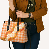 Orange Hawaii Palaka Leather Bag Hawaiian Ilima Lei LT05 - Polynesian Pride