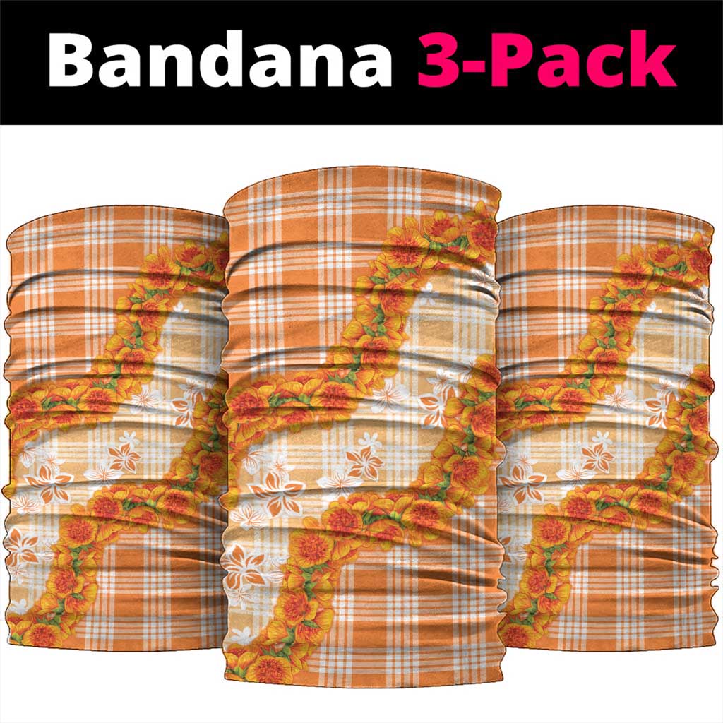 Orange Hawaii Palaka Neck Gaiter Hawaiian Ilima Lei LT05 package One Size: 25*50cm Orange - Polynesian Pride