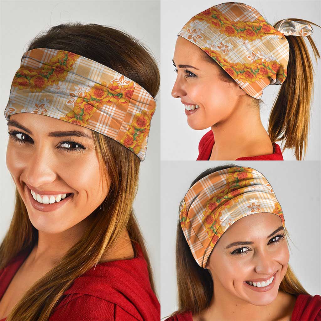 Orange Hawaii Palaka Neck Gaiter Hawaiian Ilima Lei LT05 - Polynesian Pride