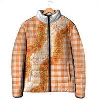 Orange Hawaii Palaka Padded Jacket Hawaiian Ilima Lei LT05 - Polynesian Pride