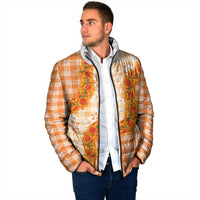 Orange Hawaii Palaka Padded Jacket Hawaiian Ilima Lei LT05 - Polynesian Pride