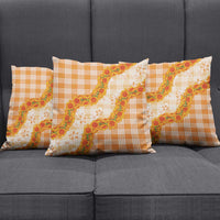 Orange Hawaii Palaka Pillow Cover Hawaiian Ilima Lei LT05 - Polynesian Pride
