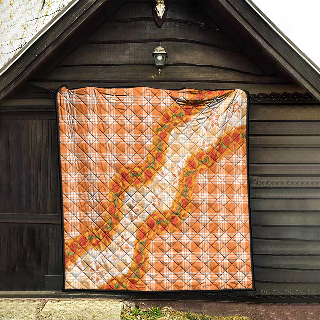 Orange Hawaii Palaka Quilt Hawaiian Ilima Lei LT05 - Polynesian Pride