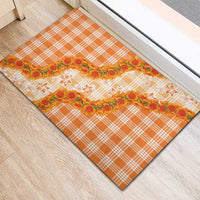 Orange Hawaii Palaka Rubber Doormat Hawaiian Ilima Lei LT05 - Polynesian Pride