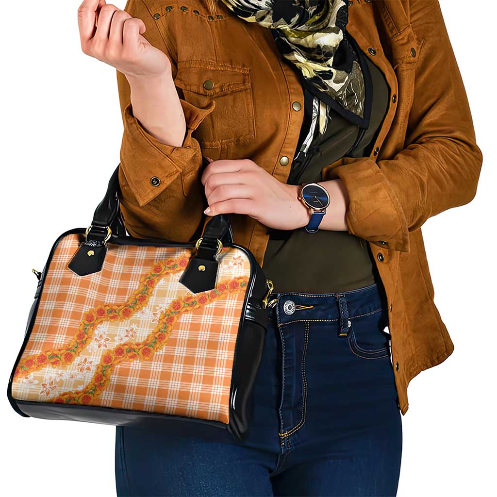 Orange Hawaii Palaka Shoulder Handbag Hawaiian Ilima Lei LT05 - Polynesian Pride