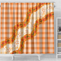 Orange Hawaii Palaka Shower Curtain Hawaiian Ilima Lei LT05 - Polynesian Pride