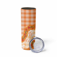 Orange Hawaii Palaka Skinny Tumbler Hawaiian Ilima Lei LT05 - Polynesian Pride